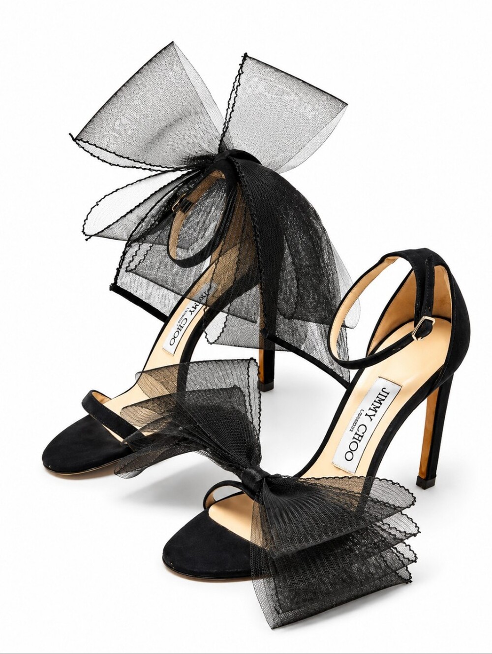Jimmy Choo Aveline 100 Bow Ankle Strap Sandals Heels Size 40.5/10.5